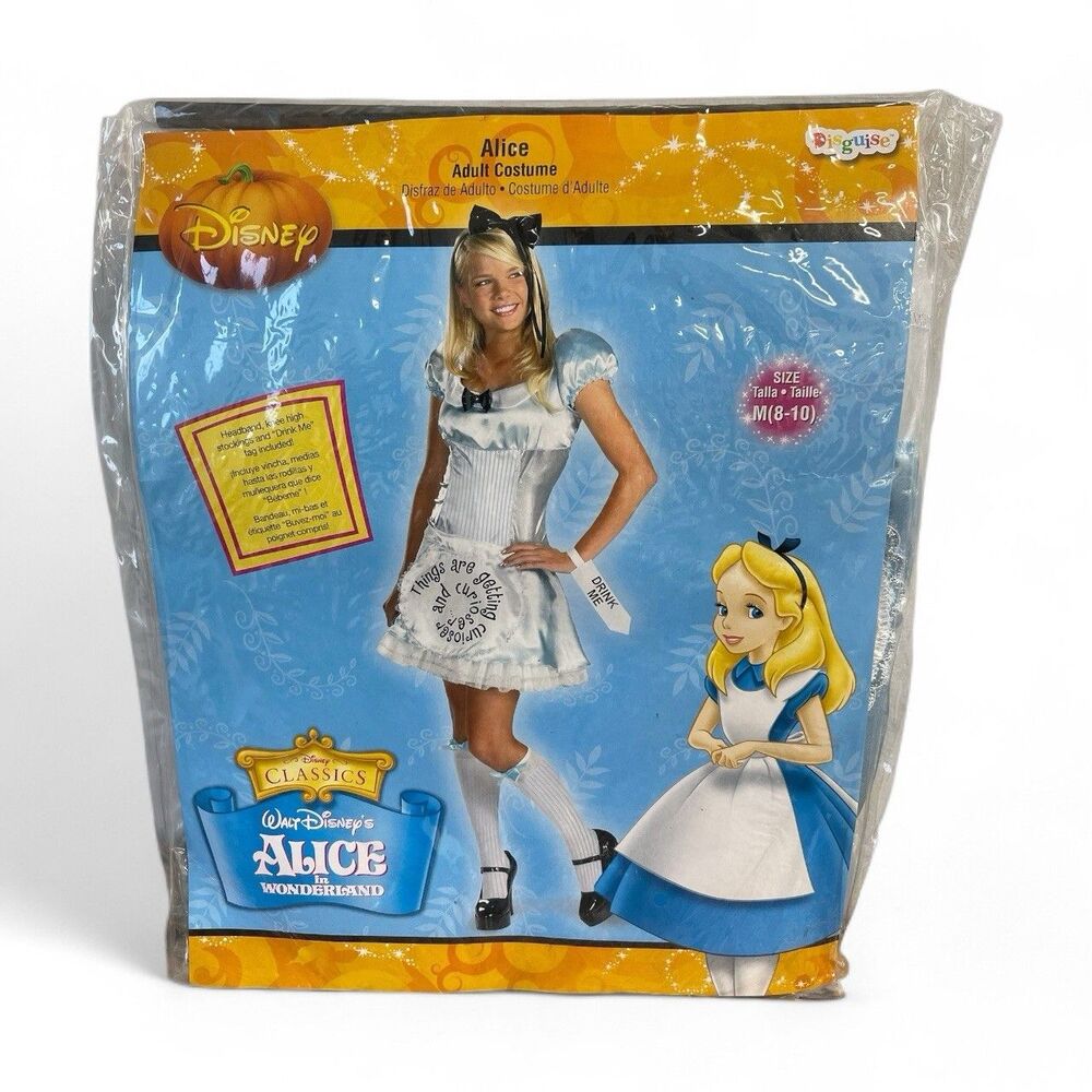 Disney By Disguise Alice Wonderland Adult Costume Size Juniors 8-10